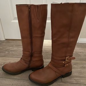 Steve Madden Cognac Leather Albany Riding Boot Size:8